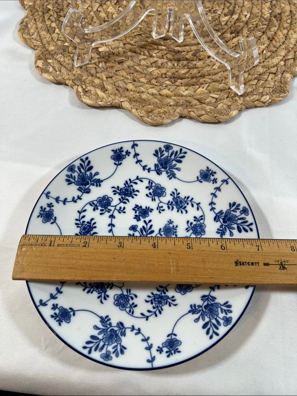 IKEA ENTUSIASM Side Plate Dessert Wall Art patterned blue & white 7